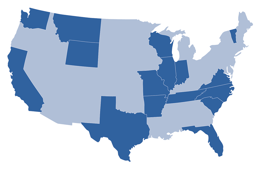 Map of Moonlight Computing Customers